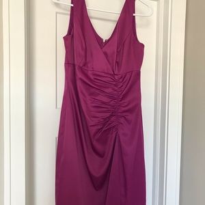 Semi formal ruched dress in gorgeous fuchsia